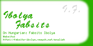 ibolya fabsits business card